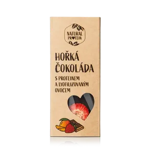 NaturalProtein Hořká čokoláda s proteinem a lyofilizovaným ovocem 30 g